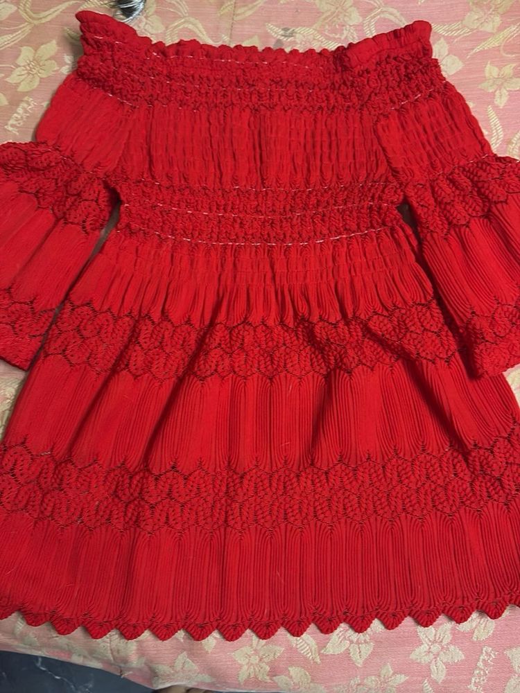 Red Off-Shoulder Dress