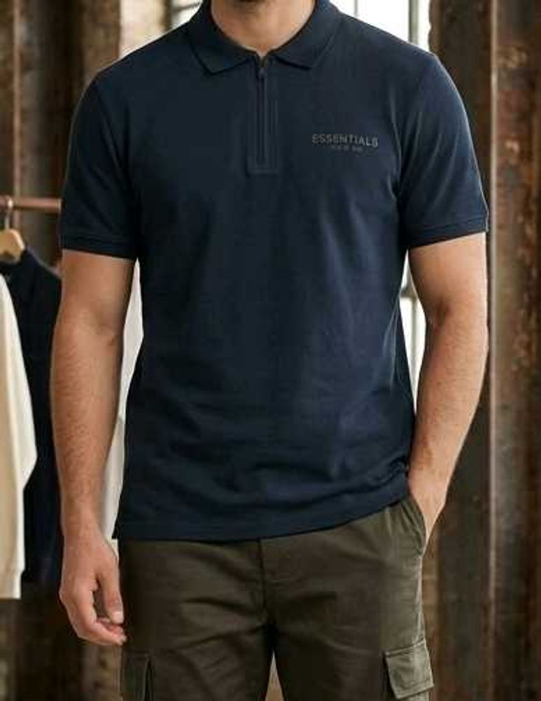 Essentials Navy Blue Polo T-shirt