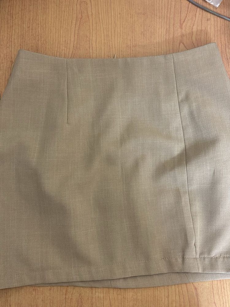 Classic Beige Mini Skirt
