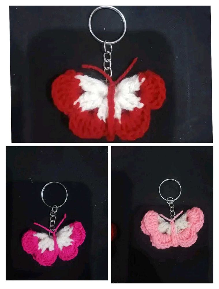 Crochet butterfly keychain pack of 1
