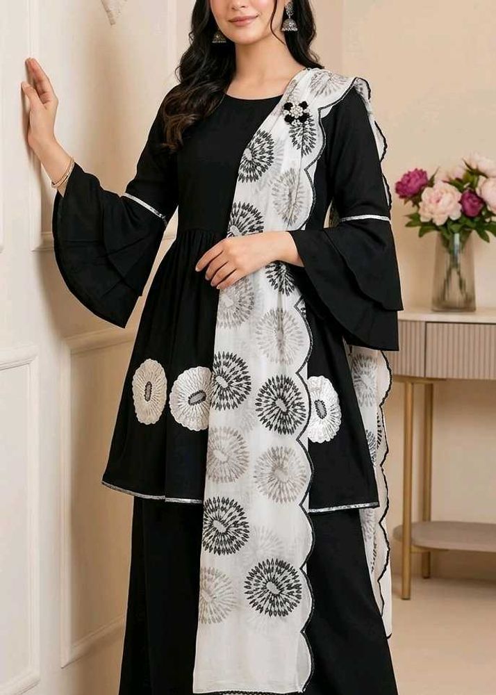 Elegant Black Kurta Set with Dupatta