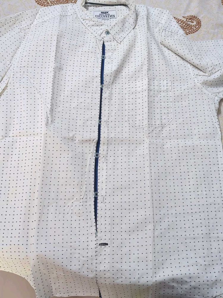 Men's White Printed Shirt