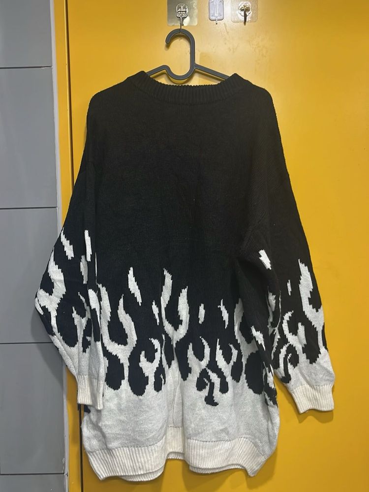 Black Flame Knit Sweater