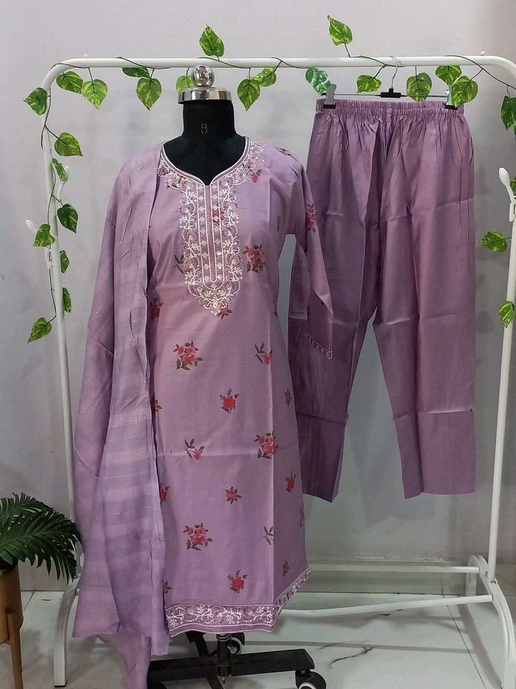 New Lavender shade Silk premium Suit set