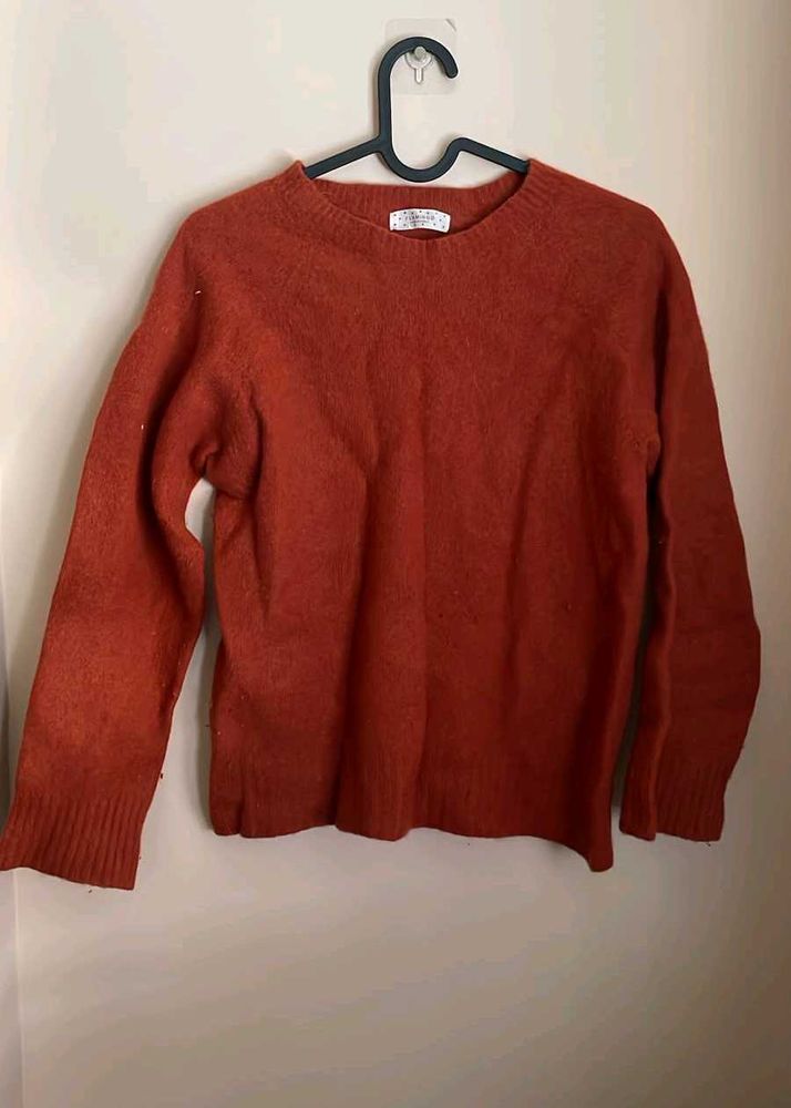 Cozy Burnt Orange Knit Sweater