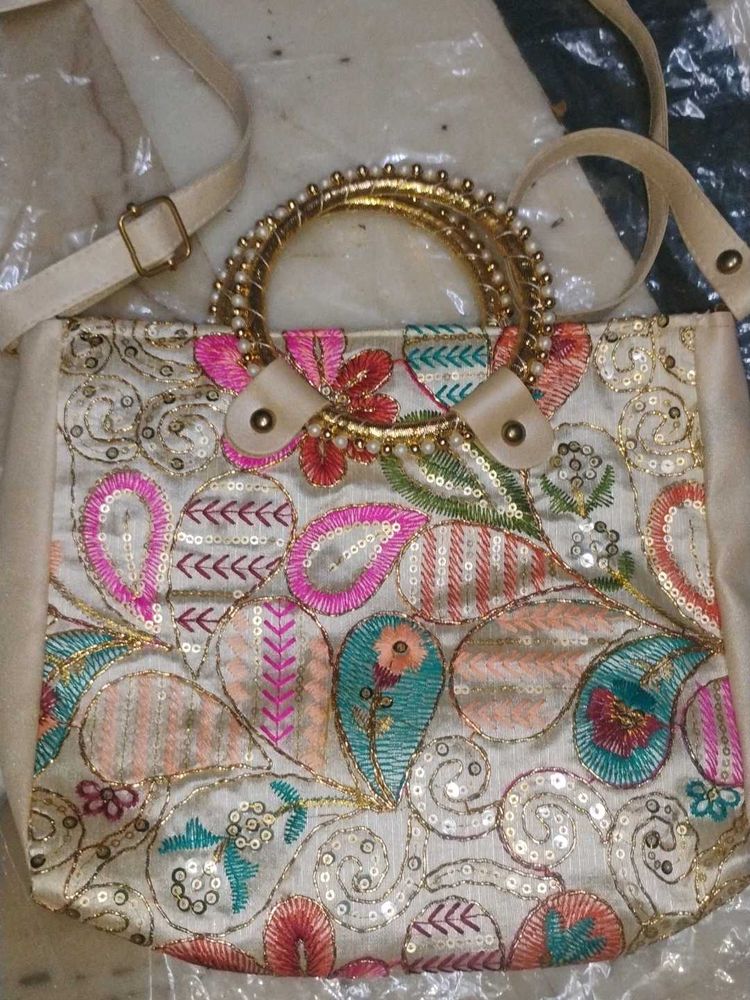 Embroidered Clutch Bag