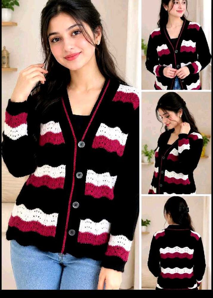 Chic Striped Button-Up Cardigan