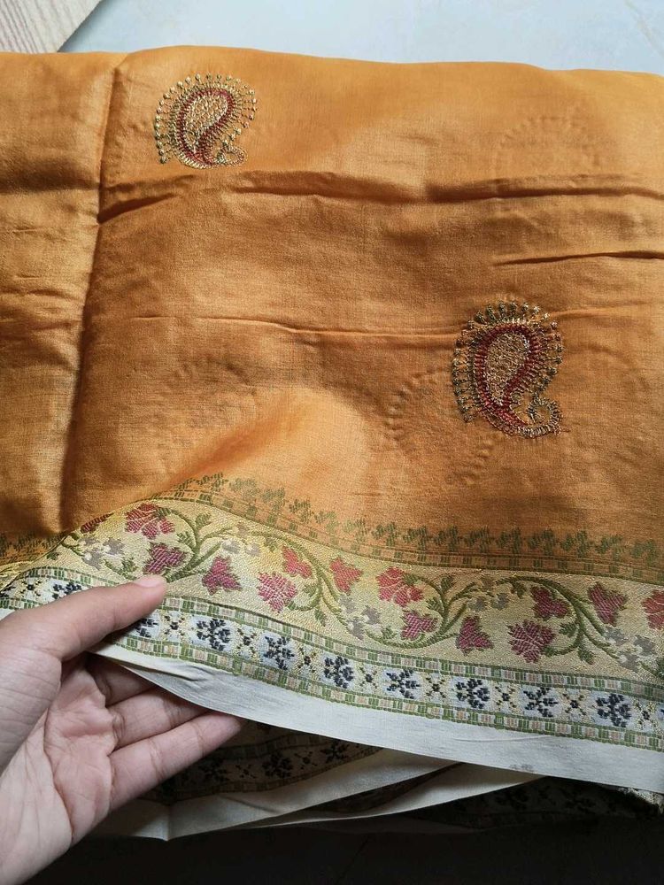 Embroidered Silk Saree
