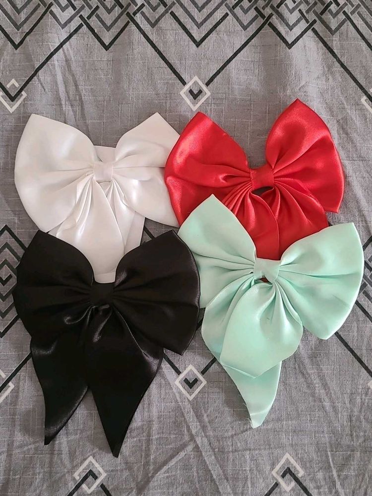 Set of 4 Satin Bow Hair Clips