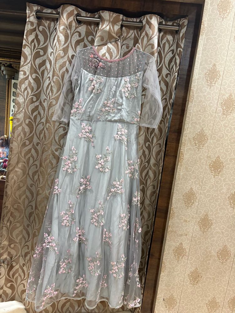 Beautiful Grey Embroidered Gown