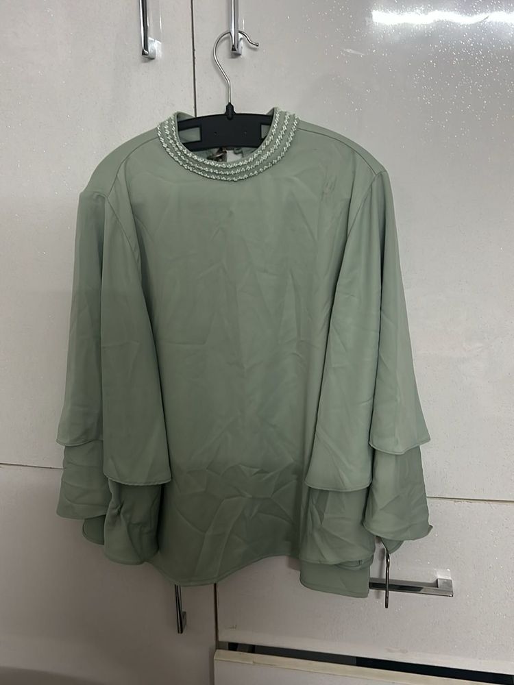 Elegant Sage Green Blouse