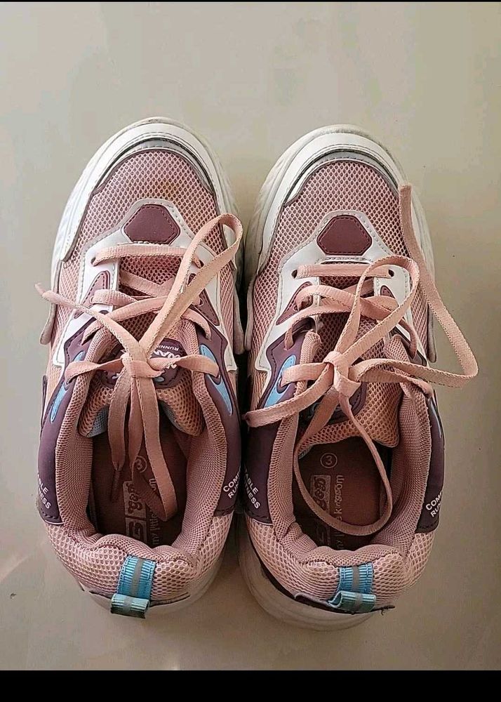 Pink &amp; Purple Lace-Up Sneakers
