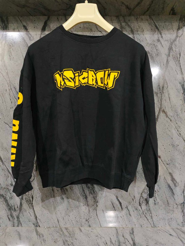Black Graphic Print Sweatshirt