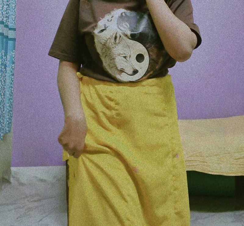 Yellow Embroidered Ethnic Skirt