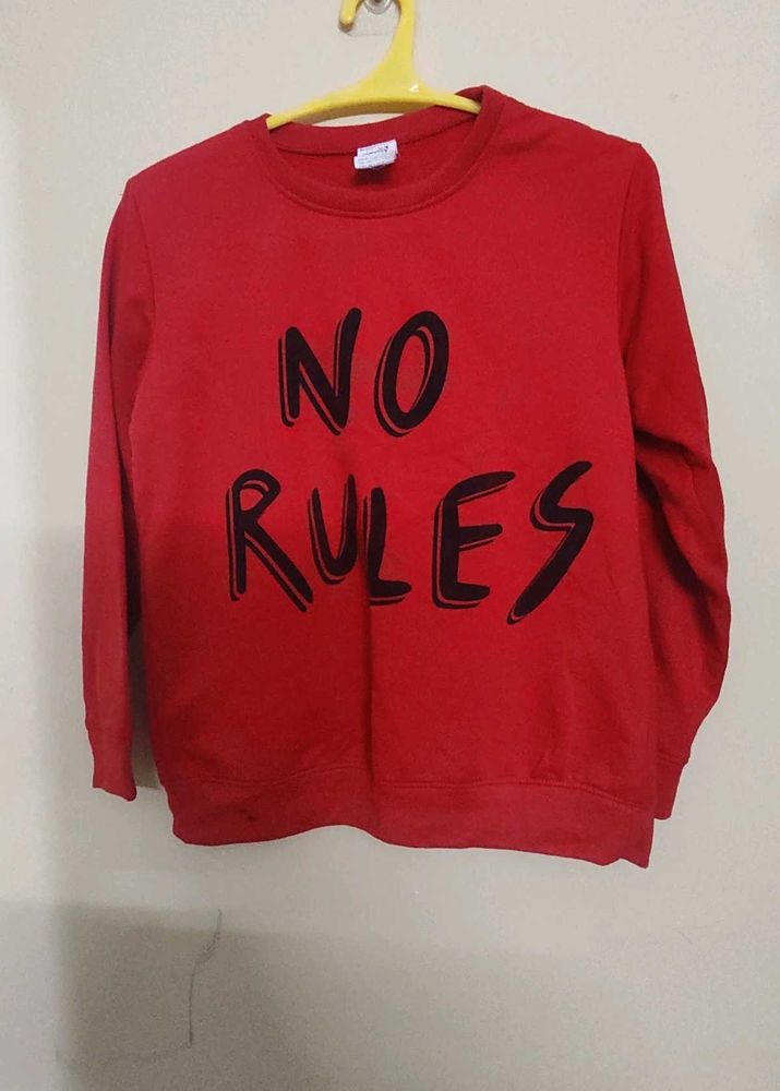Red "No Rules" Graphic Sweatshirt