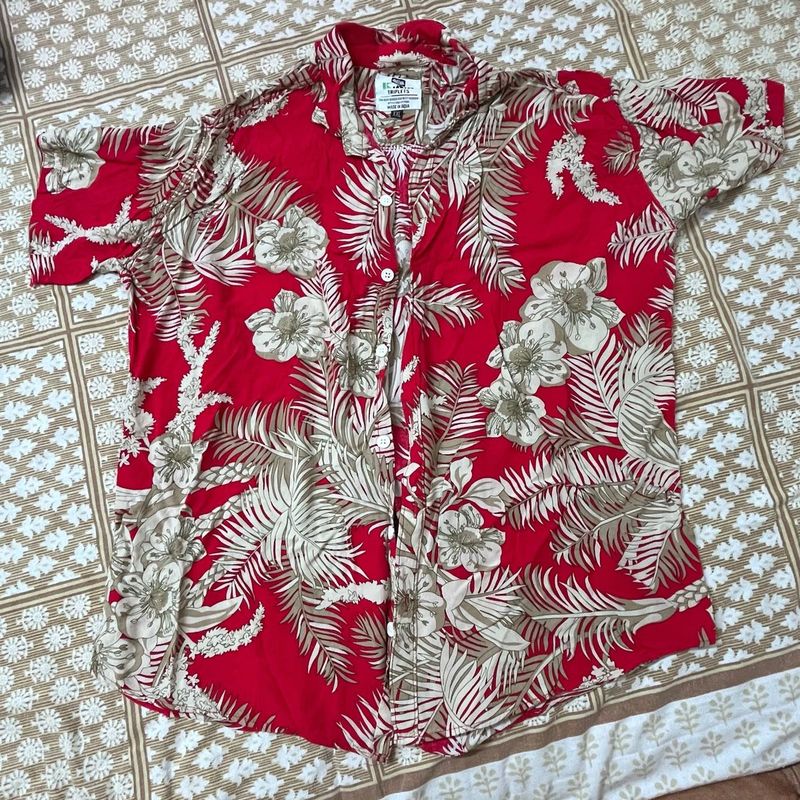 Red beach shirt