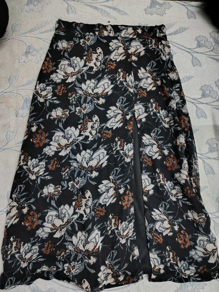 Floral Y2K Vintage Skirt with Slit