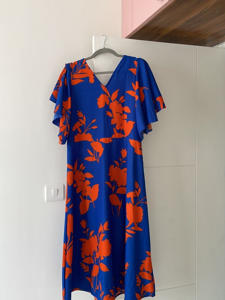 Blue Dress - Below Knee Length