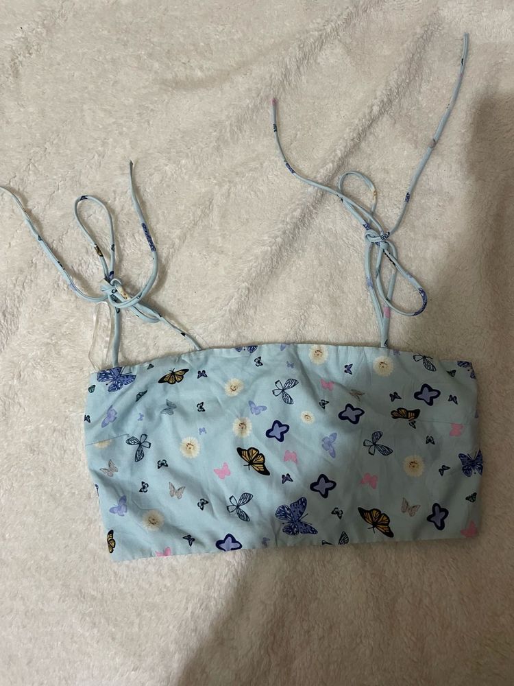 Butterfly Print Crop Top