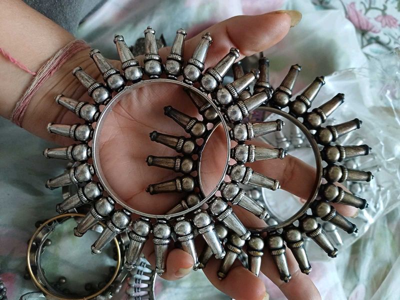 German Silver spike Bangle Set