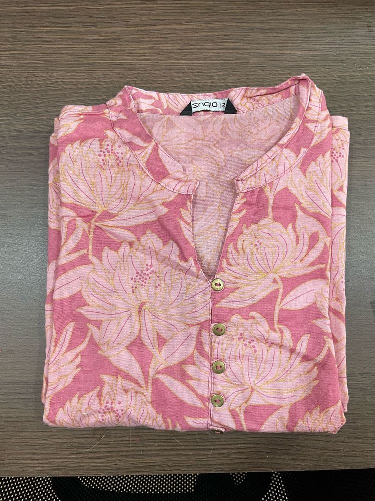 Pink Floral Print Kurta