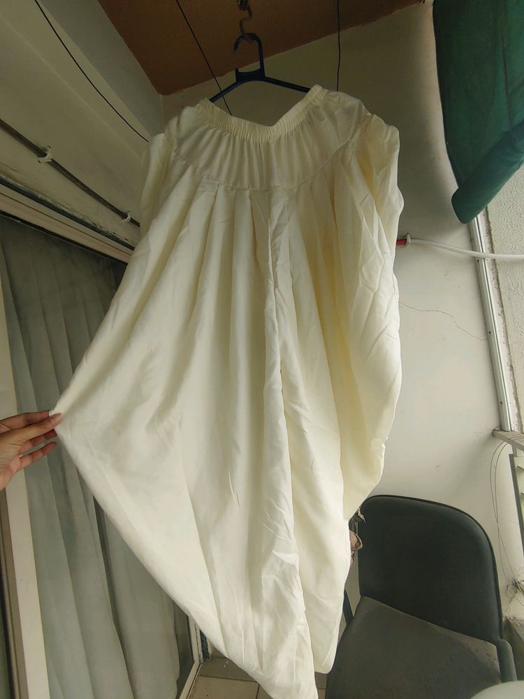 Medium Size, Elastic , Dhoti Style, White Pajama