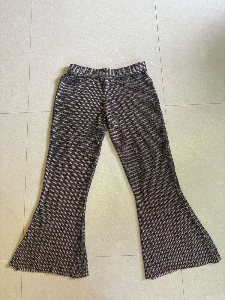 ZARA party Stylish Flared Knit Pants