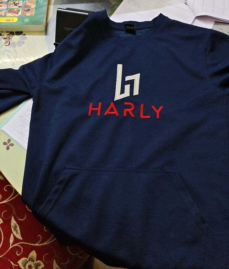Navy Blue Pullover Sweatshirt