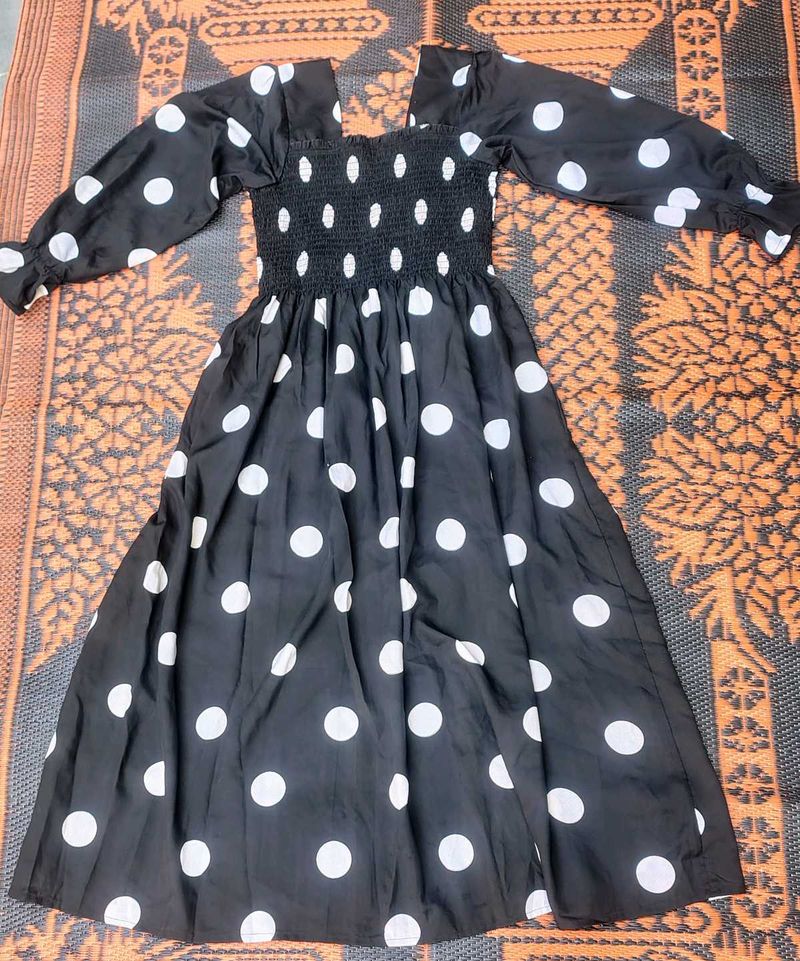 Retro Polka Dot Maxi Dress