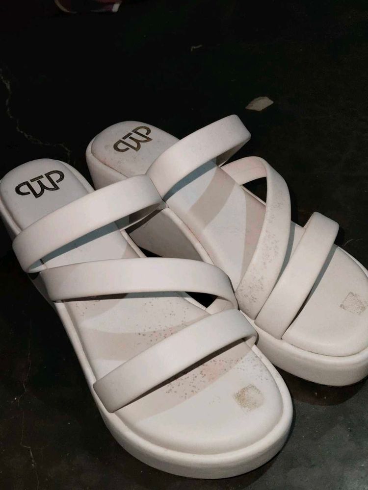White Wedge Heels