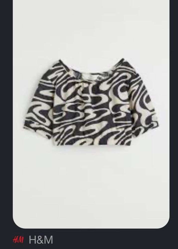 H&amp;M Stylish Swirl Print Cropped Top