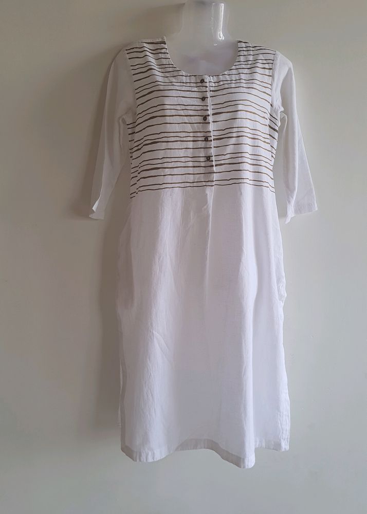 White Kurta with Pocket