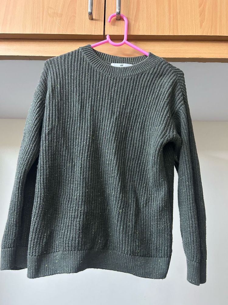 H&amp;M Green Knit Pullover Sweater