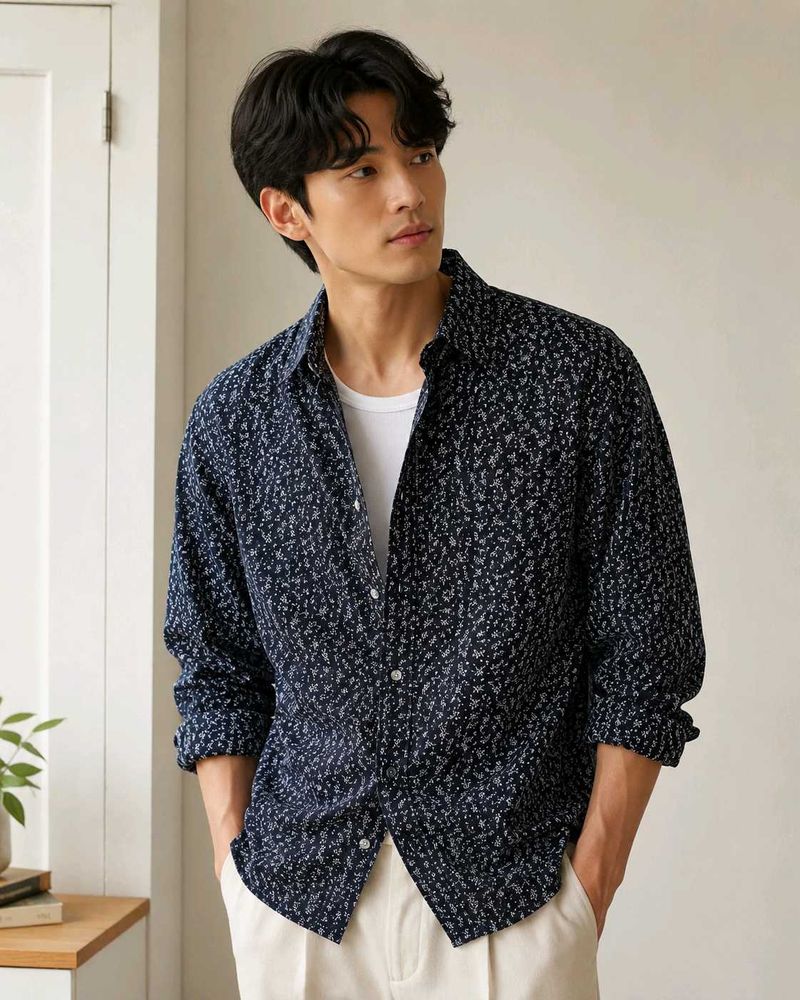 Men's Printed Long Sleeve Shirt