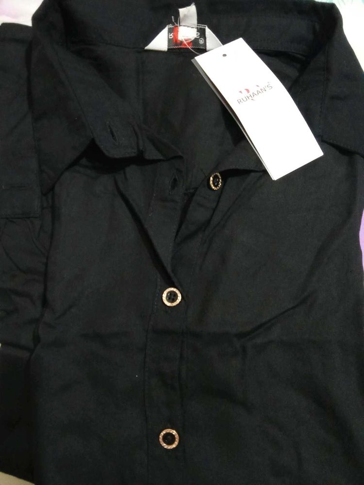 Classic Black Button-Up Shirt