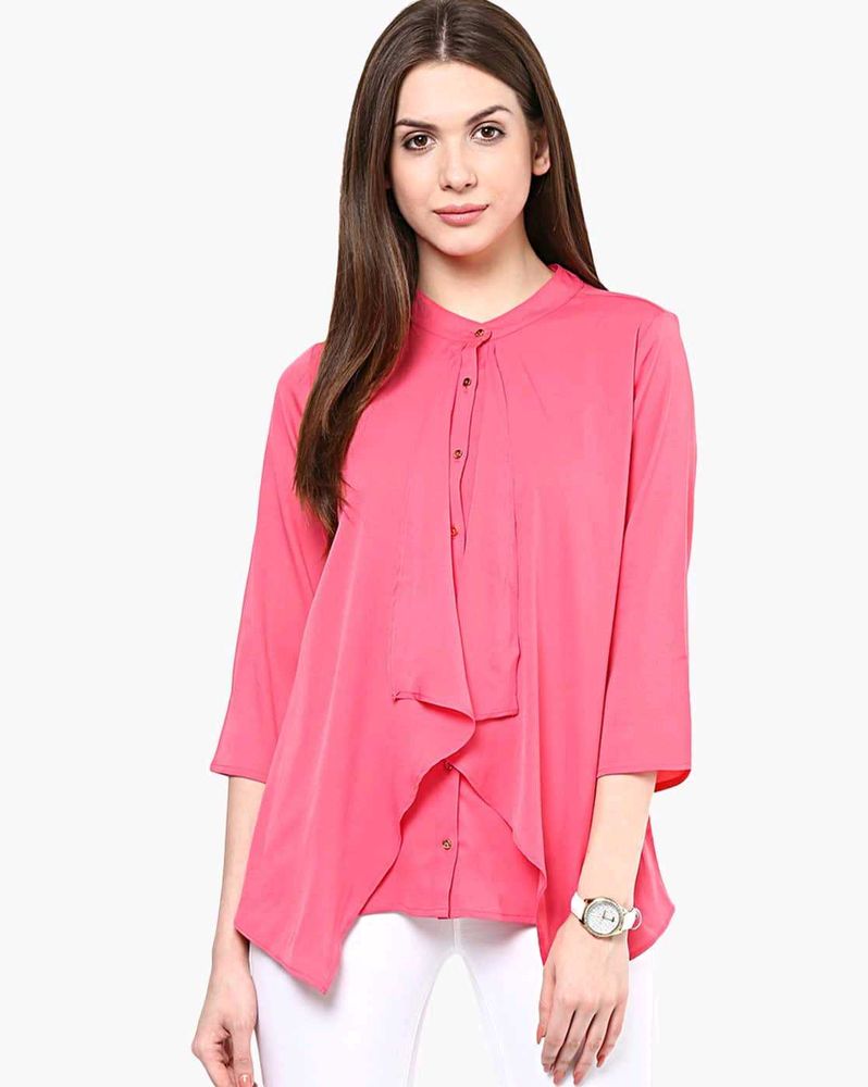 Red Collared Asymmetrical Top