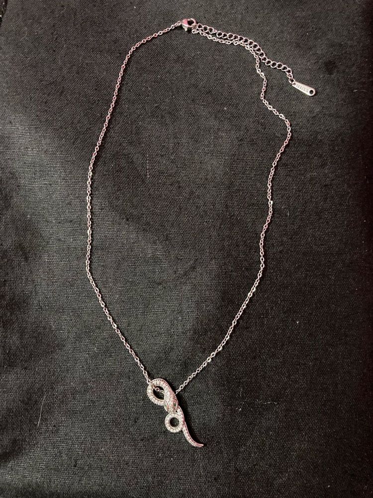 Snake Pendant Necklace with Crystals