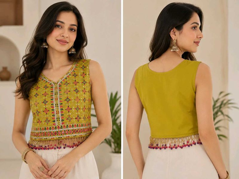 Stylish Embroidered Crop Top