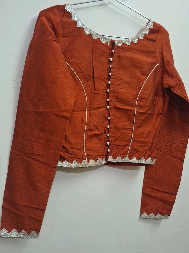 Elegant Rust-Colored Blouse