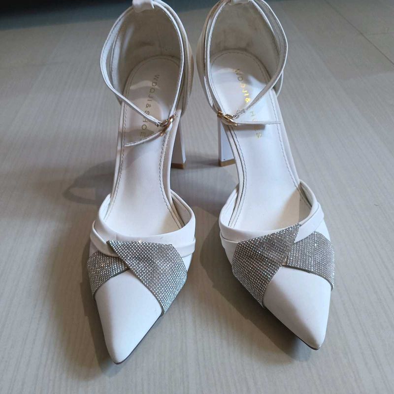 White Sparkle Heels