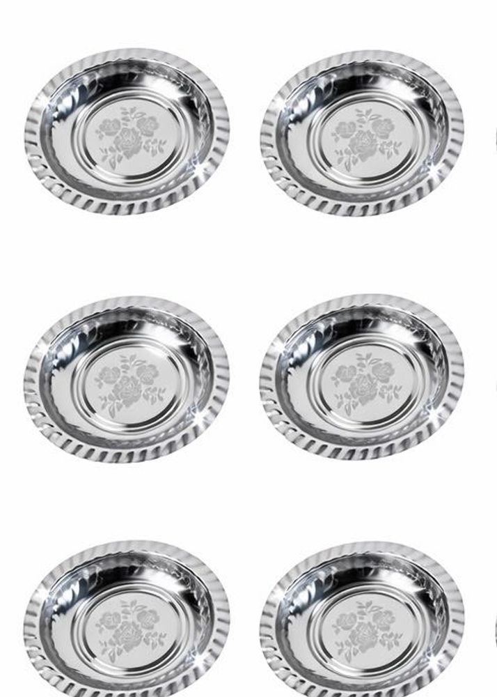 Stainless Steel Dinner Plates - Set of 6