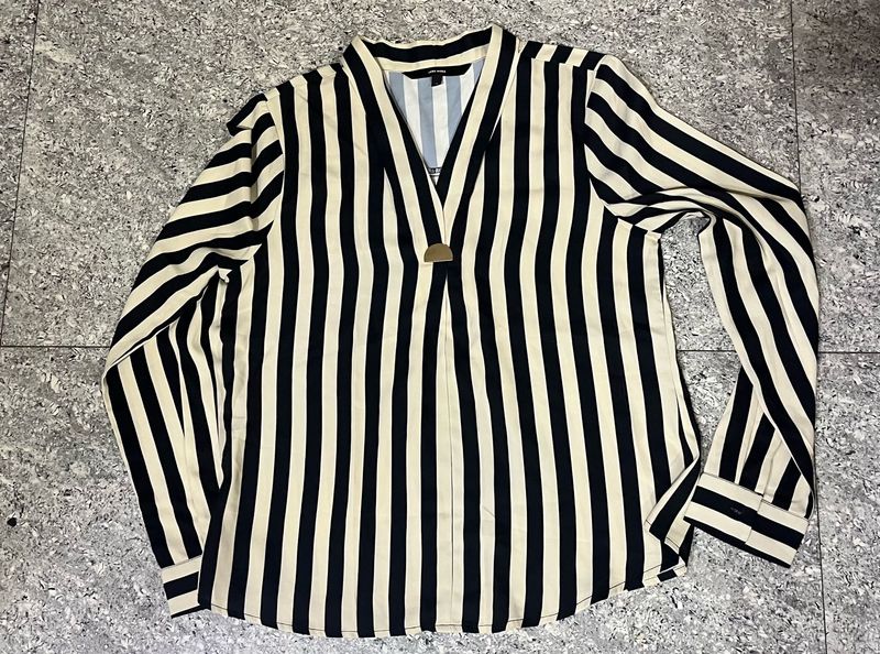 vero moda Striped V-Neck Blouse