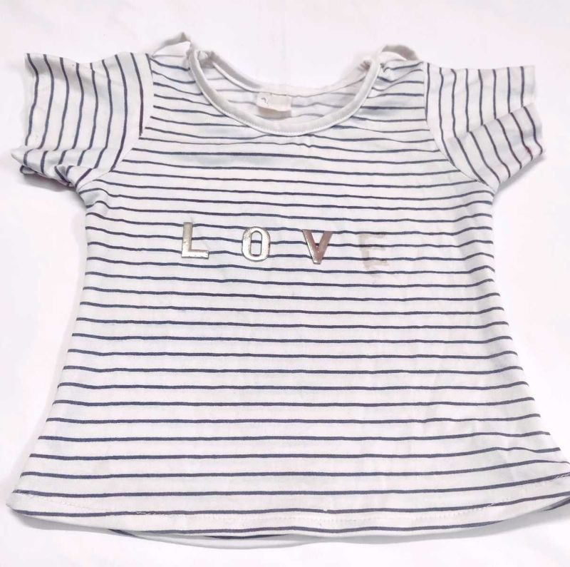 Baby Girl Striped LOVE Tee suitable 4yr
