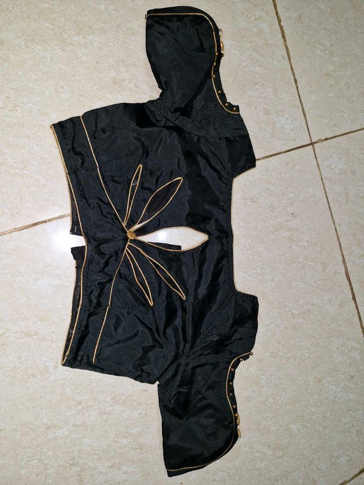 Stylish Black Silk Blouse