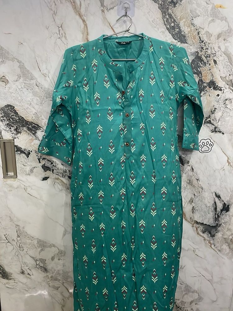 Stylish Teal Printed Kurta