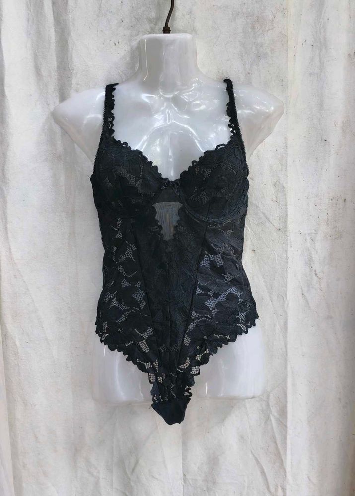 321110. Black Lace Bodysuit