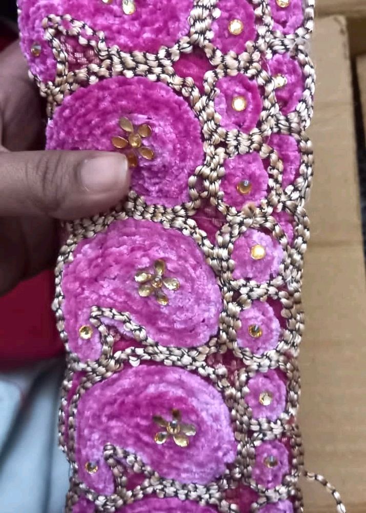 Velvet Flower Saree Lace