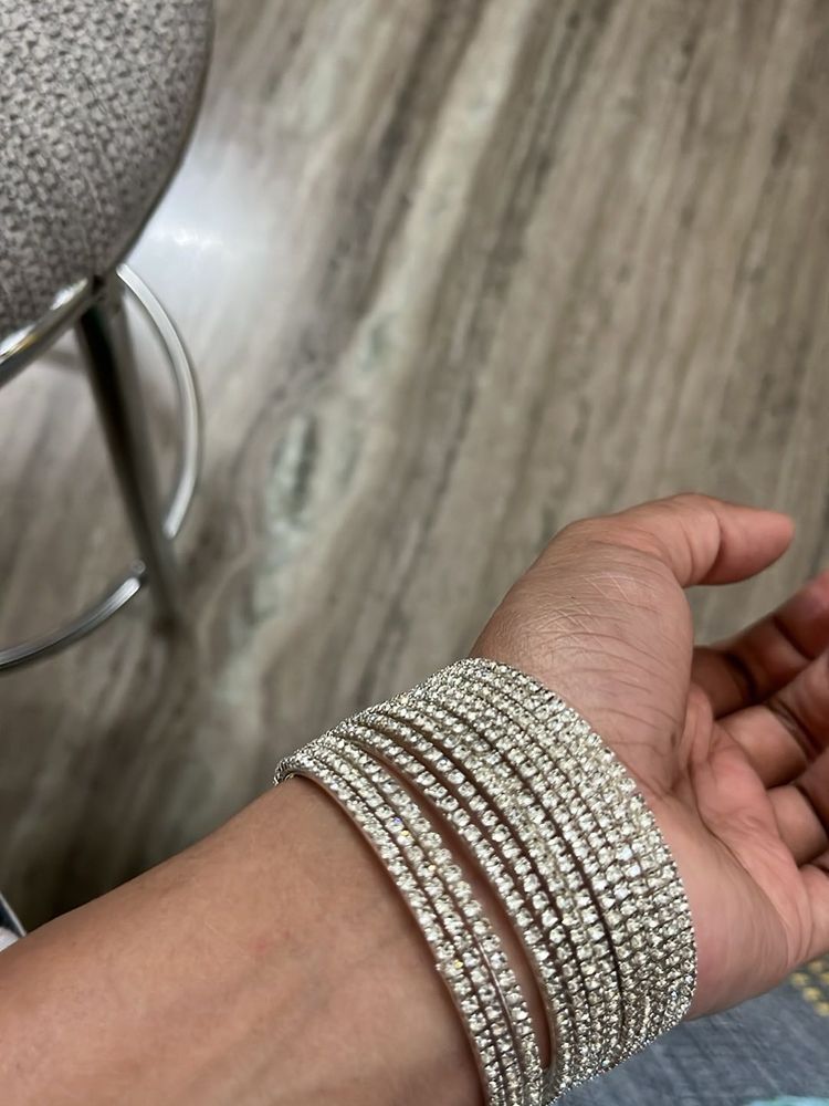 Sparkling Rhinestone Bangle Set