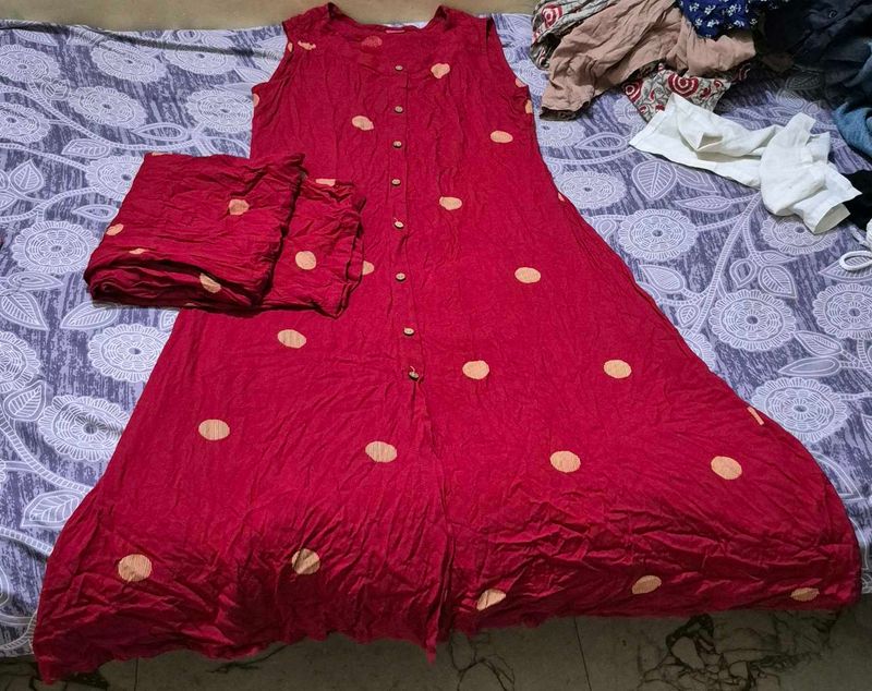 Red Kurta Set with Dupatta