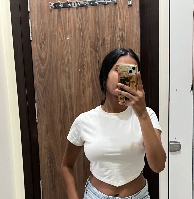 embellish corset style white top